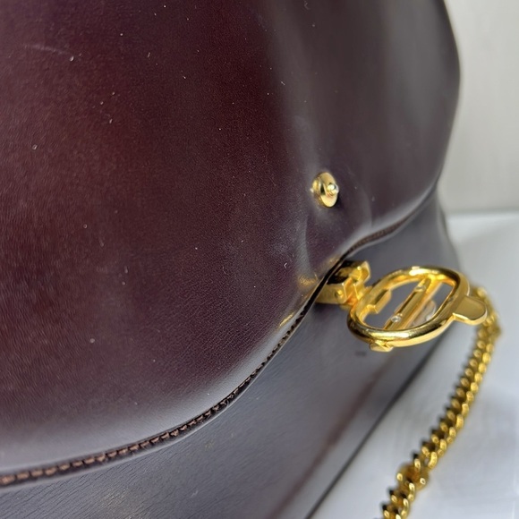 Gucci Vintage 1970’s Smooth Brown Leather Chain Shoulder Clutch Bag - Picture 5 of 14